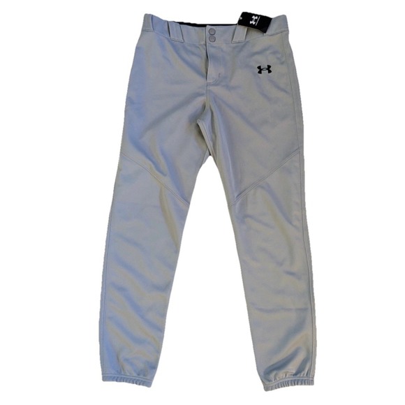 Under Armour Youth YM Boys Utility Tapered Fit Loose Baseball Pants 1374382 Gray - Picture 1 of 4